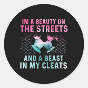 Girl Soccer Player Gifts Team Cleats Mum Goalie Ca Classic Round Sticker