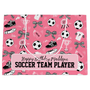 Girl Soccer Player girly pink Gift Bag