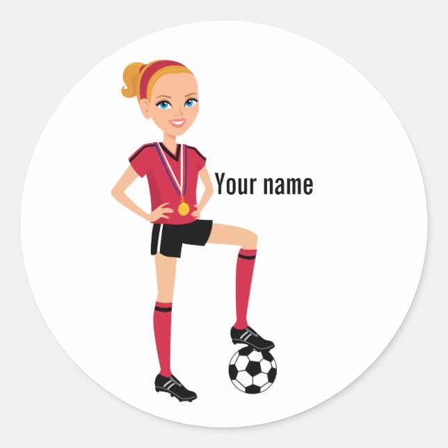Girl Soccer Player Sticker (Front)