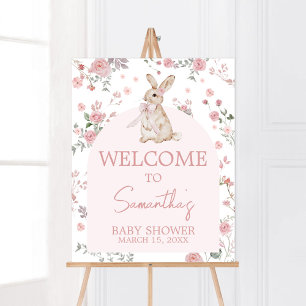 Girl Some Bunny Baby Shower Welcome Poster