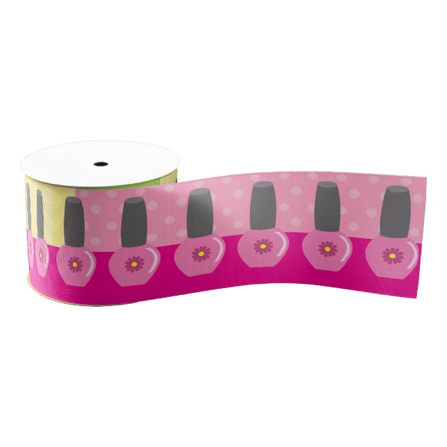 Girl Spa Birthday Party Grosgrain Ribbon (Spool)