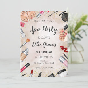 Girl Spa Makeup Birthday Party Invitation