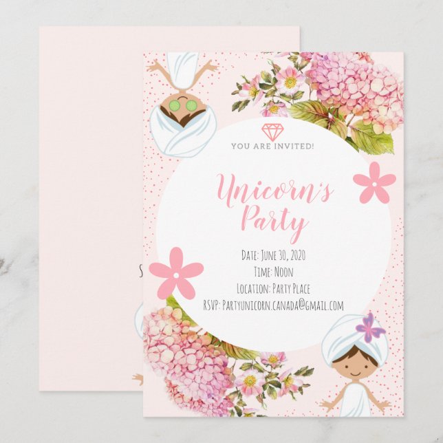Girl Spa Party Invitation (Front/Back)