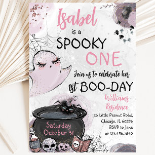 Girl Spooky One Halloween Birthday Invitation