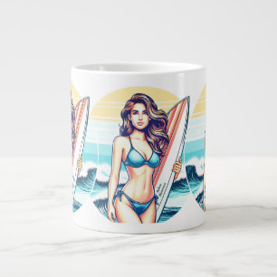 Girl Sport & Surfing Large Coffee Mug