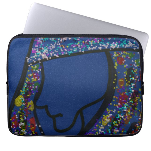 Girl Spotted Glitter Print Hair Laptop Sleeve (Front)