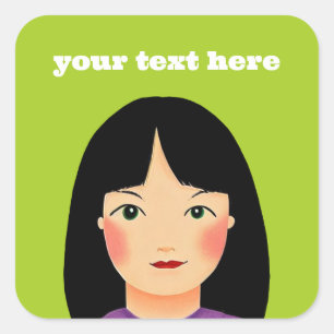 Girl Square Sticker