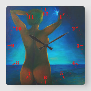 Girl Square Wall Clock