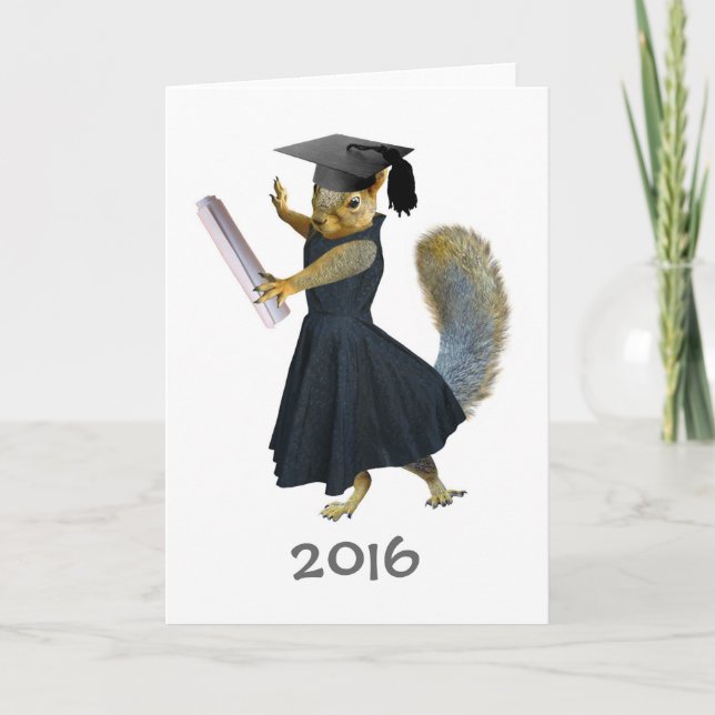 Girl Squirrel Graduation 2016 Card (Front)