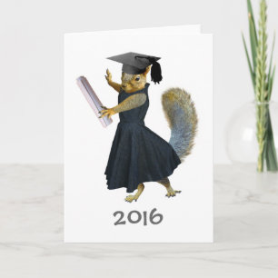 Girl Squirrel Graduation 2016 Card