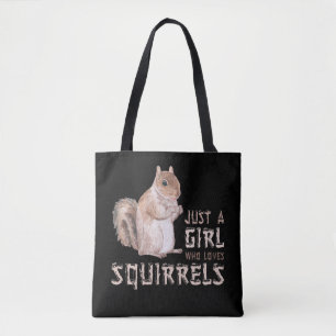 Girl Squirrel Lover Tote Bag