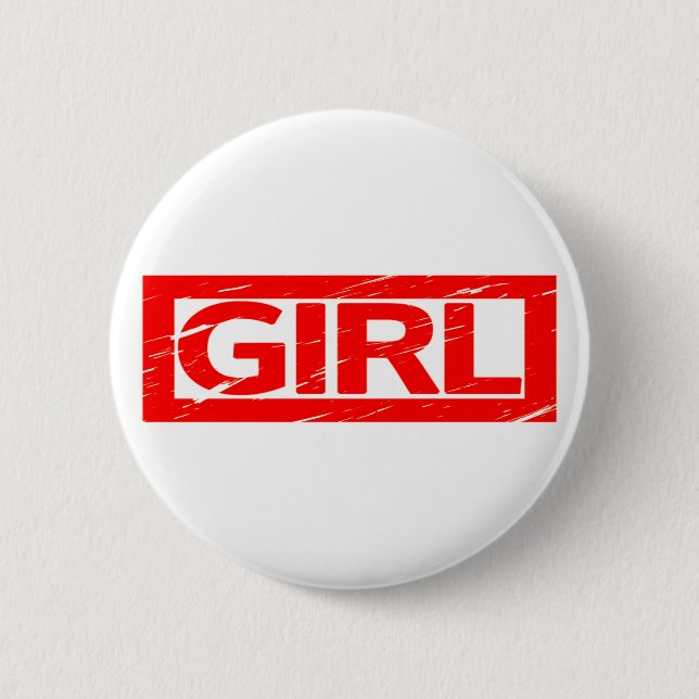 Girl Stamp 6 Cm Round Badge (Front)