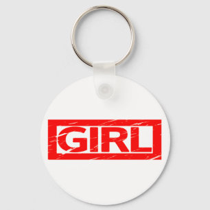 Girl Stamp Key Ring