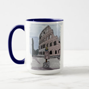 Girl standing front of Colosseum. Mug