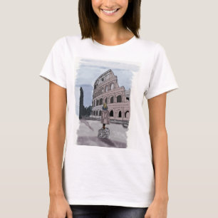 Girl standing front of Colosseum. T-Shirt