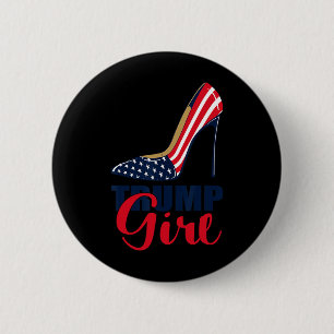 Girl Stilettos High Heel American Flag Trump 2024  6 Cm Round Badge