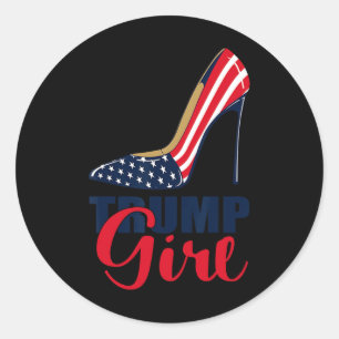 Girl Stilettos High Heel American Flag Trump 2024 Classic Round Sticker
