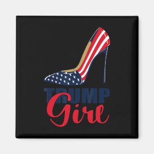 Girl Stilettos High Heel American Flag Trump 2024  Magnet