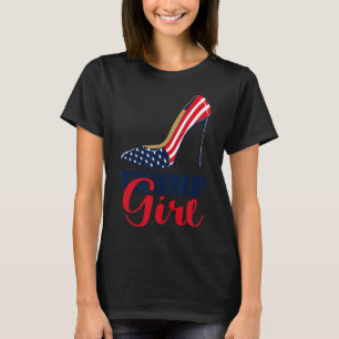 Girl Stilettos High Heel American Flag Trump 2024  T-Shirt