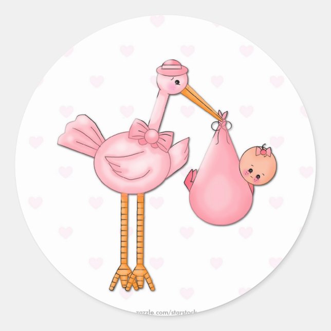 Girl Stork Sticker (Front)