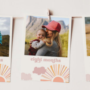 Girl Sun Monthly Banner Card - Eight Months