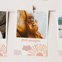Girl Sun Monthly Banner - Five Months Card