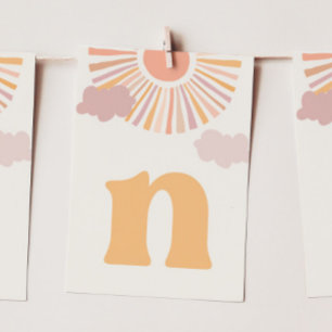Girl Sun ONE High Chair Banner - Letter "N" Invitation