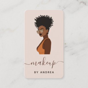 Girl Sunglasses Illustration Makeup Beauty Fashion Business Card