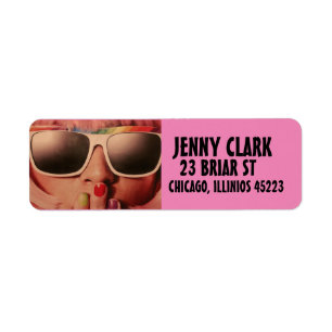 GIRL SUNGLASSES NEW WAVE RETURN ADDRESS LABELS