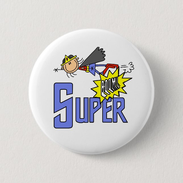 Girl SUPER 6 Cm Round Badge (Front)