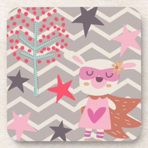 Girl Superhero Bunny Coaster