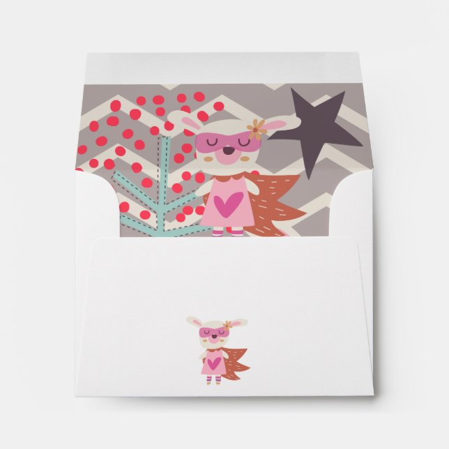 Girl Superhero Bunny Envelope (Back (Bottom))
