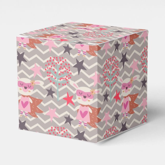Girl Superhero Bunny Favour Box (Front Side)