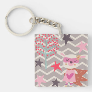 Girl Superhero Bunny Key Ring