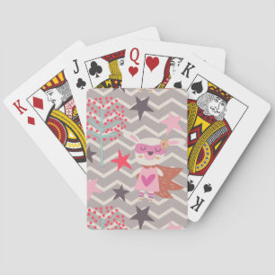 Girl Superhero Bunny Playing Cards