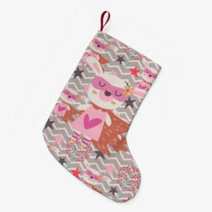 Girl Superhero Bunny Small Christmas Stocking