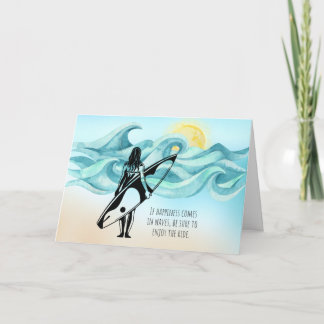 Girl Surfer | Happiness Comes in Waves Greeting Card