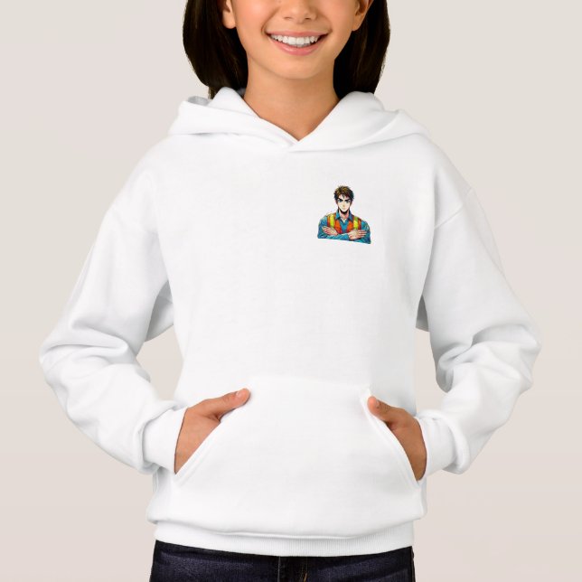 Girl sweater with manga security expert (Front)