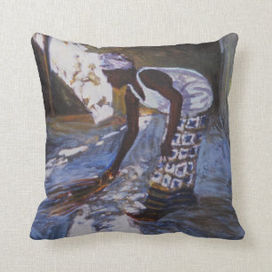 Girl Sweeping I 2002 Cushion