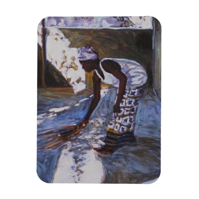 Girl Sweeping I 2002 Magnet (Vertical)