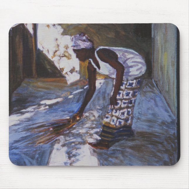 Girl Sweeping I 2002 Mouse Mat (Front)