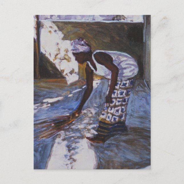 Girl Sweeping I 2002 Postcard (Front)