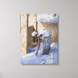 Girl Sweeping II 2002 Canvas Print