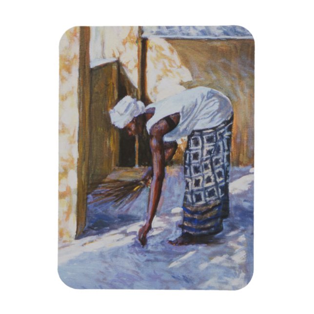 Girl Sweeping II 2002 Magnet (Vertical)