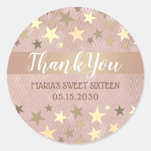 Girl Sweet 16 Birthday Thank You Classic Round Sticker