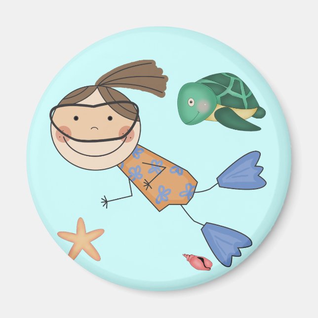 Girl Swimming T-shirts and Gifts Magnet (Front)
