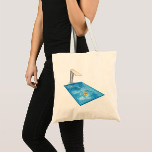 Girl Swimming Tote Bag