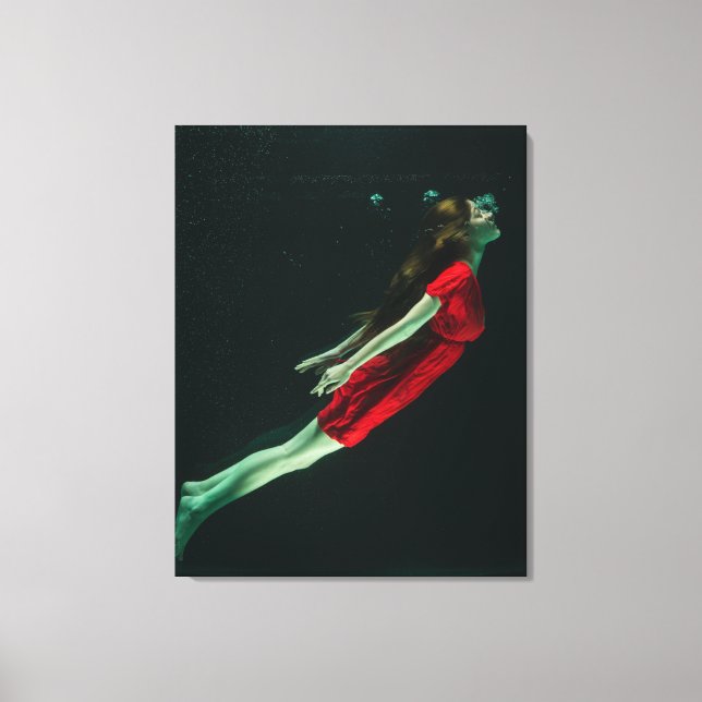 Girl  Swimming Underwater Photographic Fantasy  Canvas Print (Front)