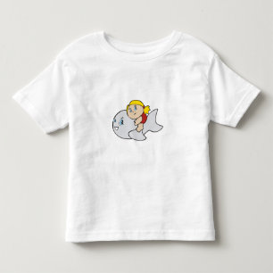Girl Swimming with Dolphin Toddler T-Shirt