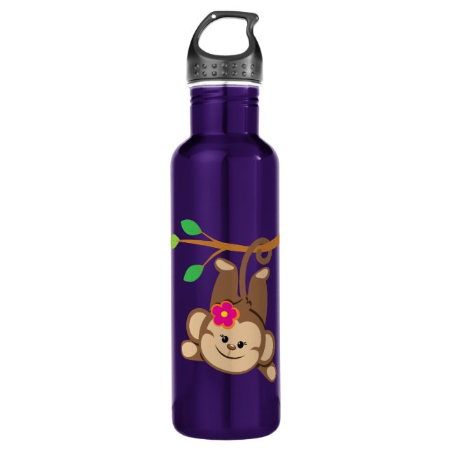 Girl Swinging Monkey 710 Ml Water Bottle (Front)